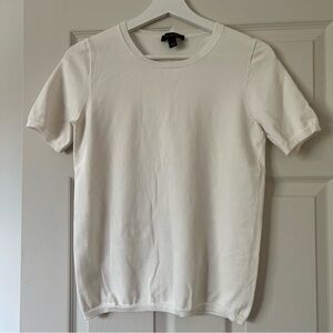 Ann Taylor Ivory Knit Short Sleeve Top
